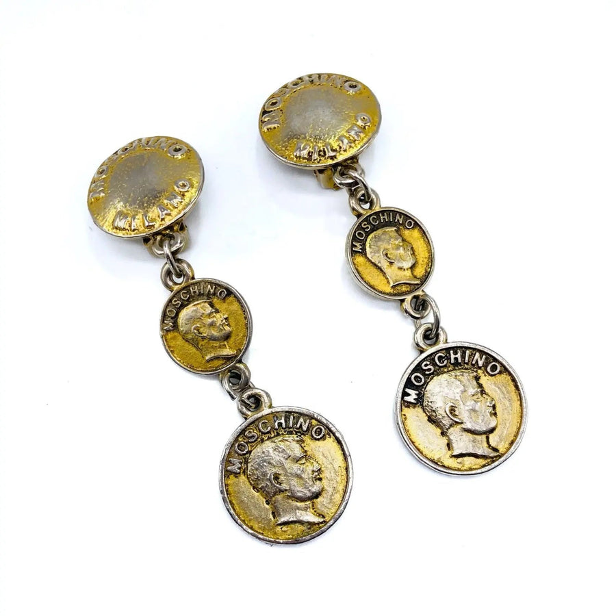 Vintage Moschino Earrings 1980s Earrings Jagged Metal 