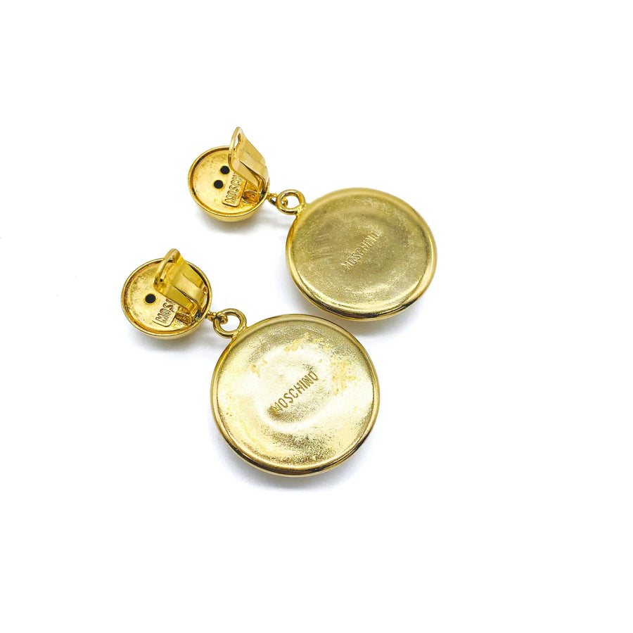 Vintage Moschino Earrings, 1990s Earrings Jagged Metal 