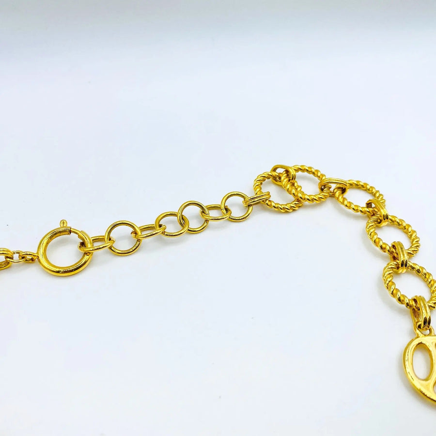 Vintage Moschino Necklace 1990s Love & Peace Necklace Jagged Metal 