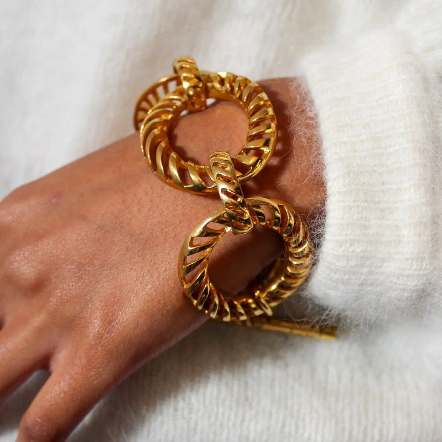 Vintage Nina Ricci Bracelet 1980s - Jagged Metal