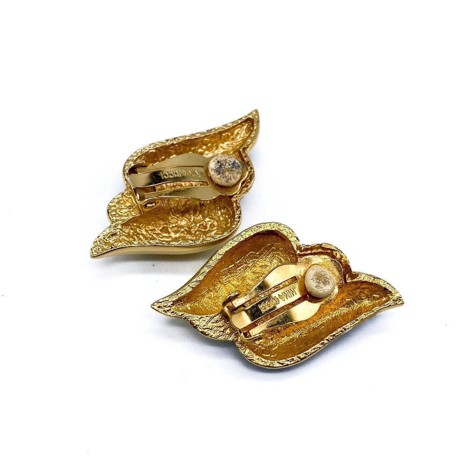 Vintage Nina Ricci Earrings 1980s Earrings Jagged Metal 