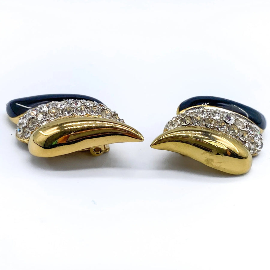 Vintage Nina Ricci Earrings 1980s Earrings Jagged Metal 