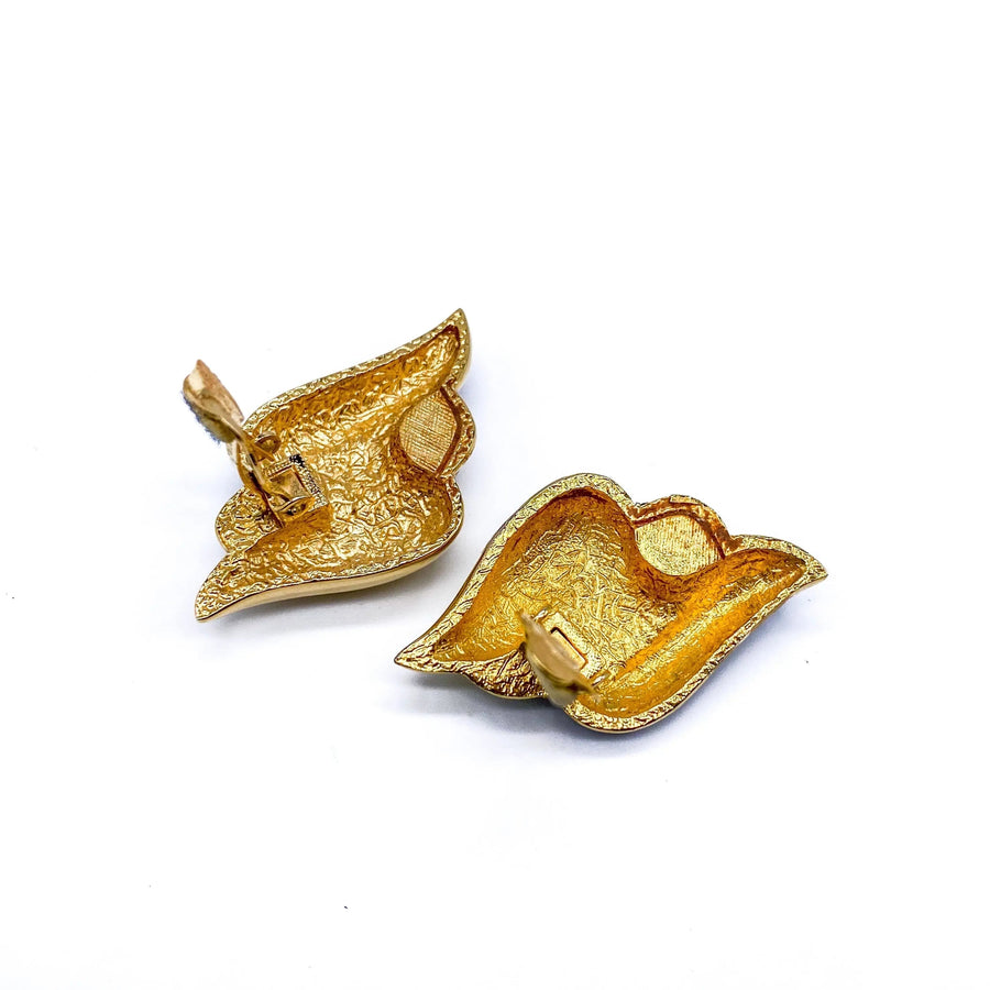 Vintage Nina Ricci Earrings 1980s Earrings Jagged Metal 