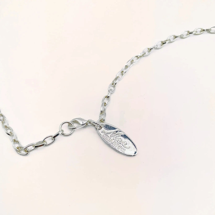 Vintage Nina Ricci Silver Plated Necklace 1990s Necklaces Jagged Metal 
