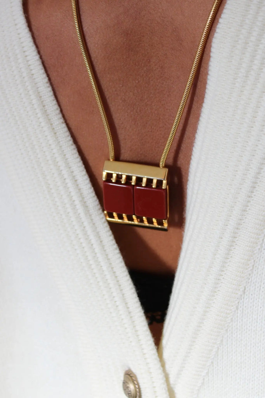 Vintage Pierre Cardin Gold Plated Necklace 1960s Necklace Jagged Metal 
