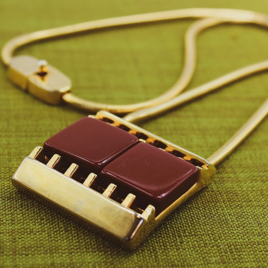 Vintage Pierre Cardin Gold Plated Necklace 1960s Necklace Jagged Metal 