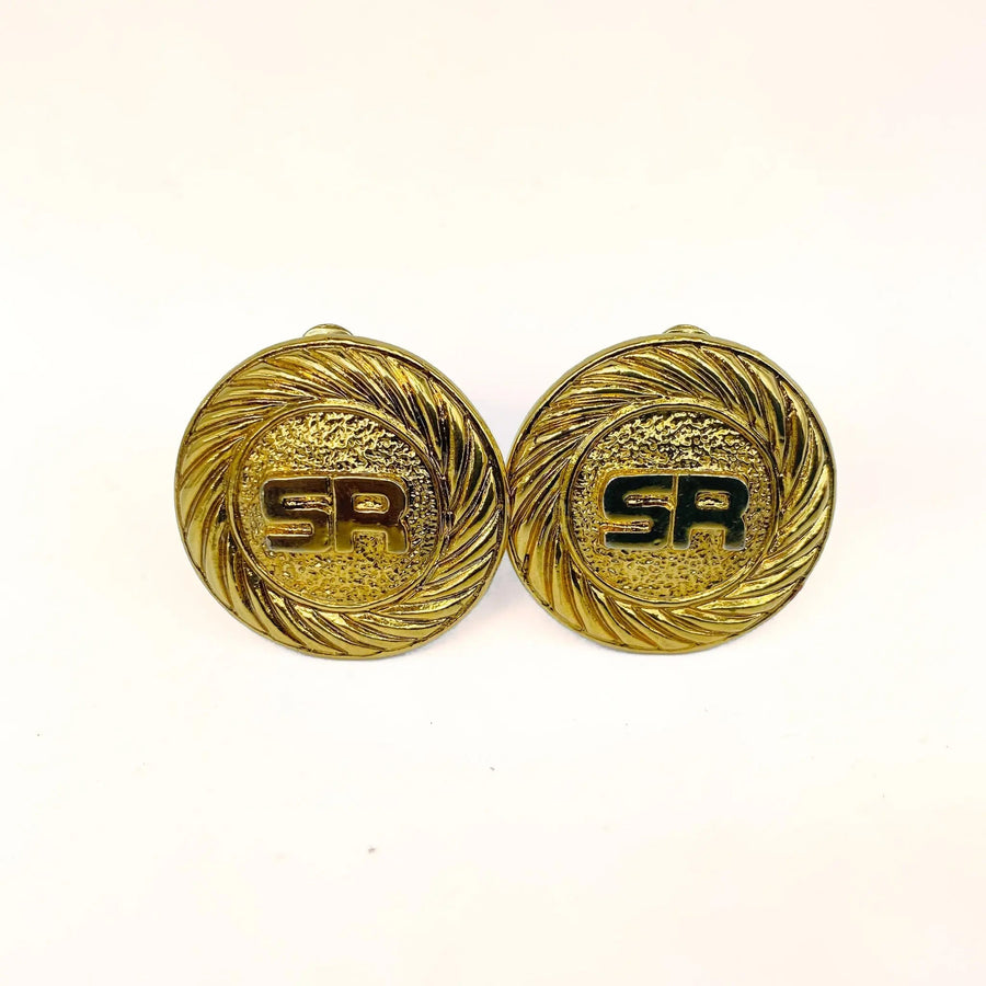 Vintage Sonia Rykiel Gold Plated Clip On Earrings 1980s Earrings Jagged Metal 