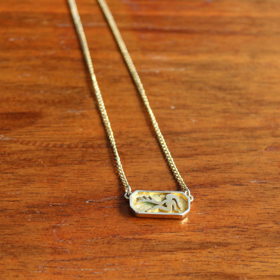 Vintage Trifari Virgo Necklace, 1960s Jagged Metal 