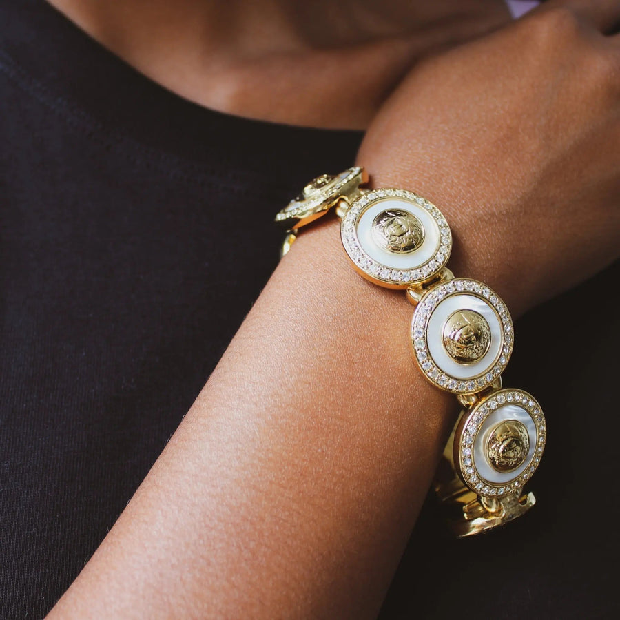 Versace Bracelet Vintage GIANNI VERSACE Medusa Head Gold Tone