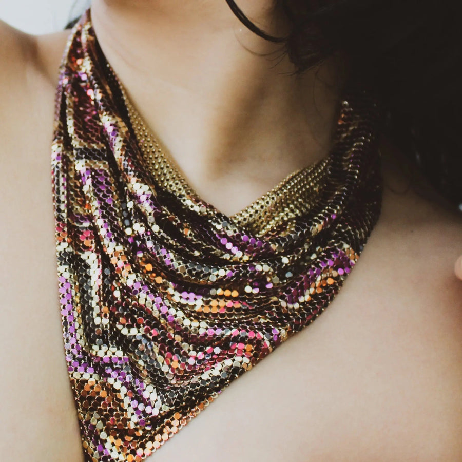 Vintage Whiting & Davis 1970s Necklace Necklaces Jagged Metal 