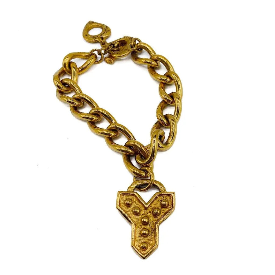 Vintage Yves Saint Laurent YSL Bracelet 1990s Bracelets Jagged Metal 