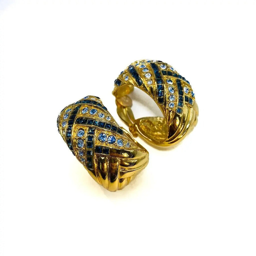 Vintage Yves Saint Laurent YSL Earrings 1980s Earrings Jagged Metal 