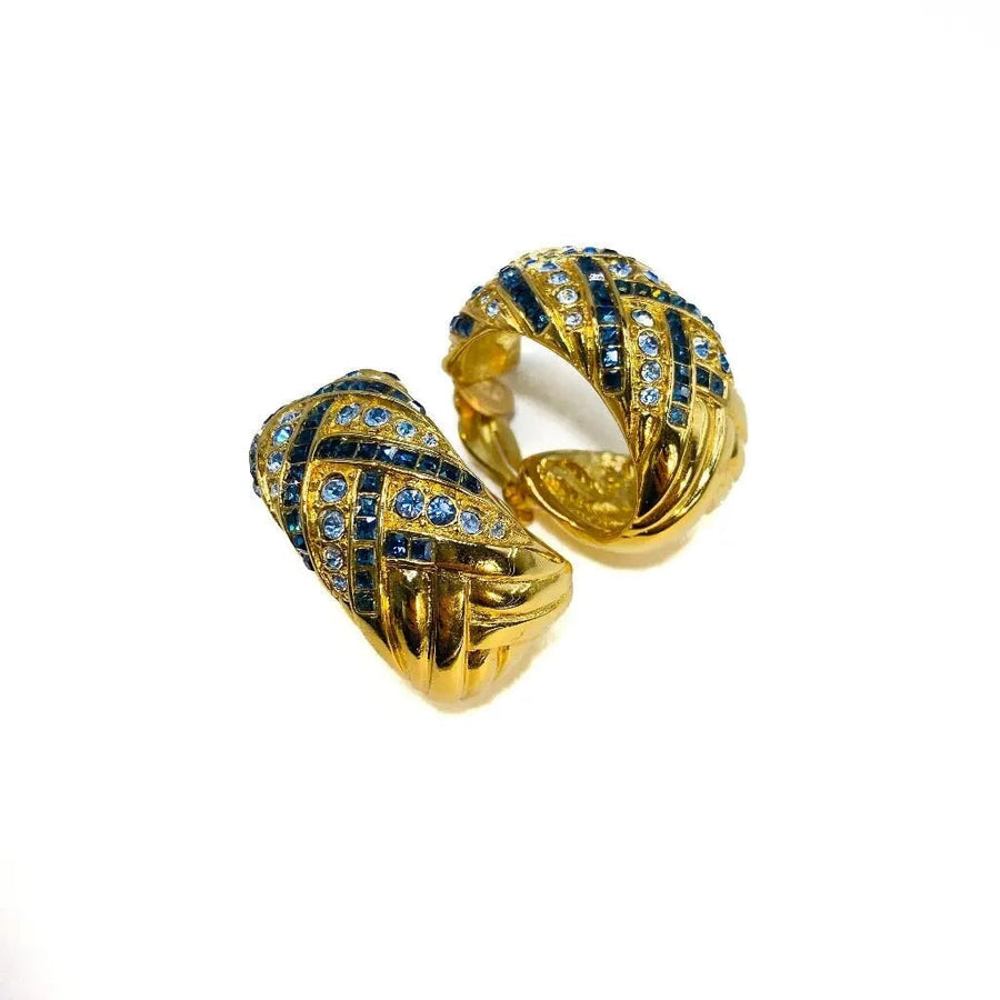 Vintage Yves Saint Laurent YSL Earrings 1980s Earrings Jagged Metal 