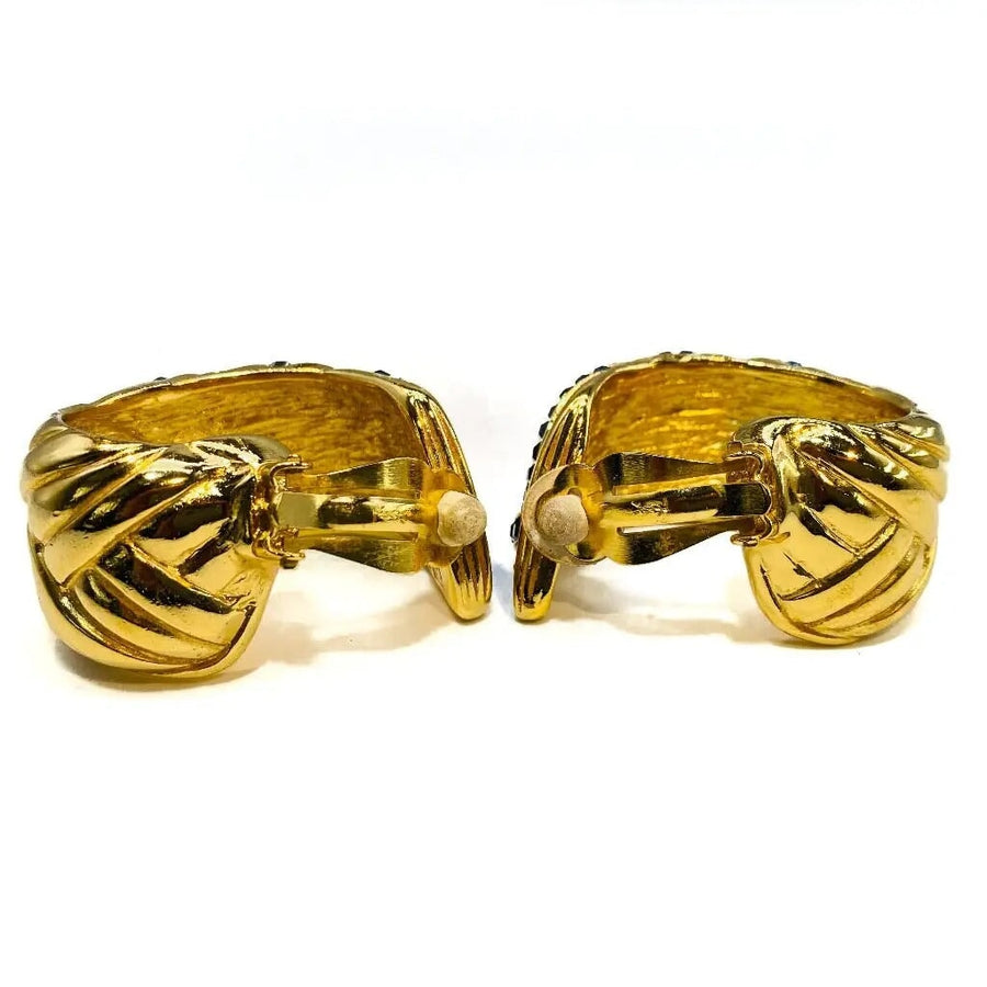 Vintage Yves Saint Laurent YSL Earrings 1980s Earrings Jagged Metal 