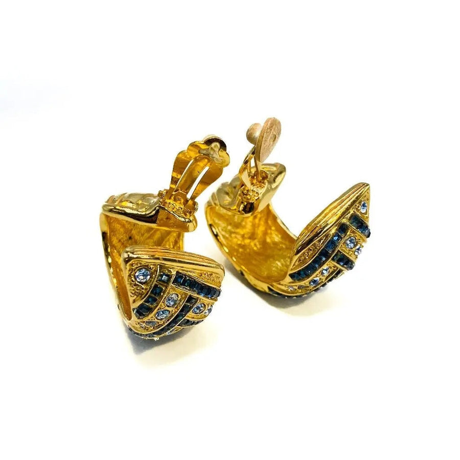 Vintage Yves Saint Laurent YSL Earrings 1980s Earrings Jagged Metal 