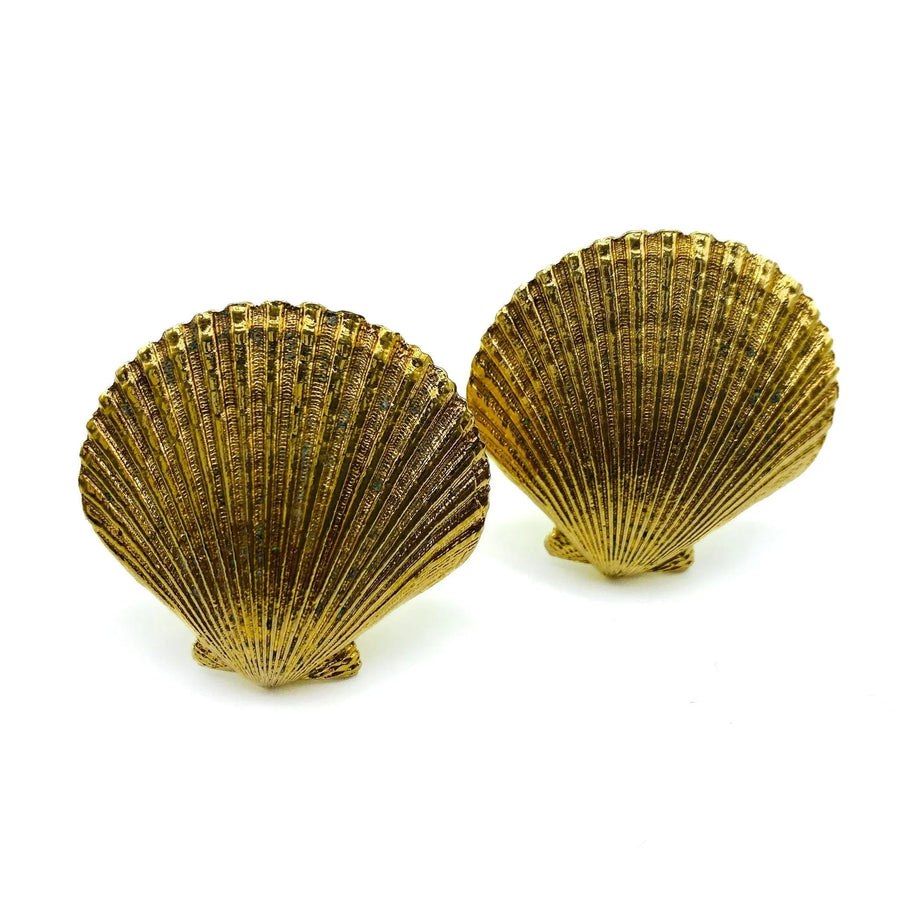 Vintage Yves Saint Laurent YSL Earrings 1980s Earrings Jagged Metal 