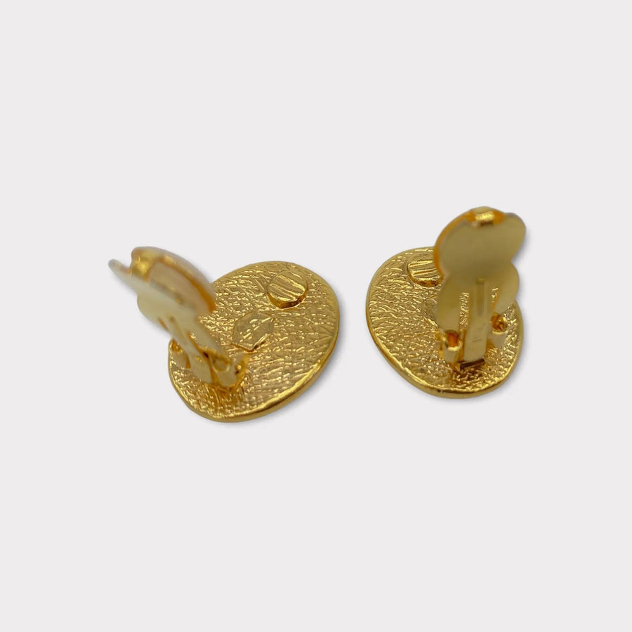 Vintage Yves Saint Laurent YSL Earrings 1990s Earrings Jagged Metal 