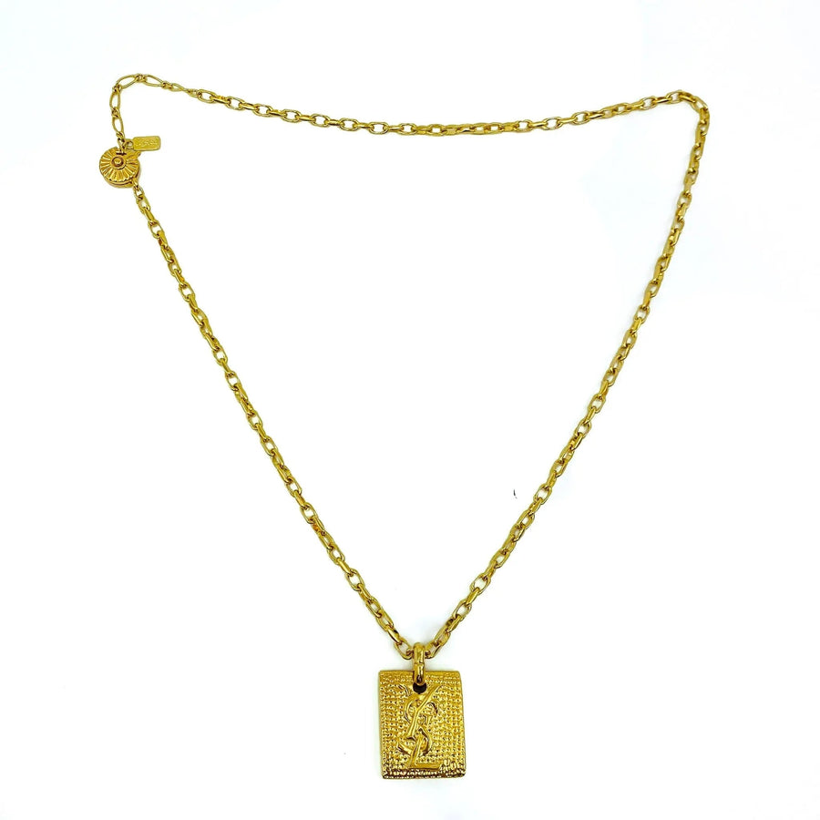 Vintage Yves Saint Laurent YSL Necklace 1990s Necklaces Jagged Metal 