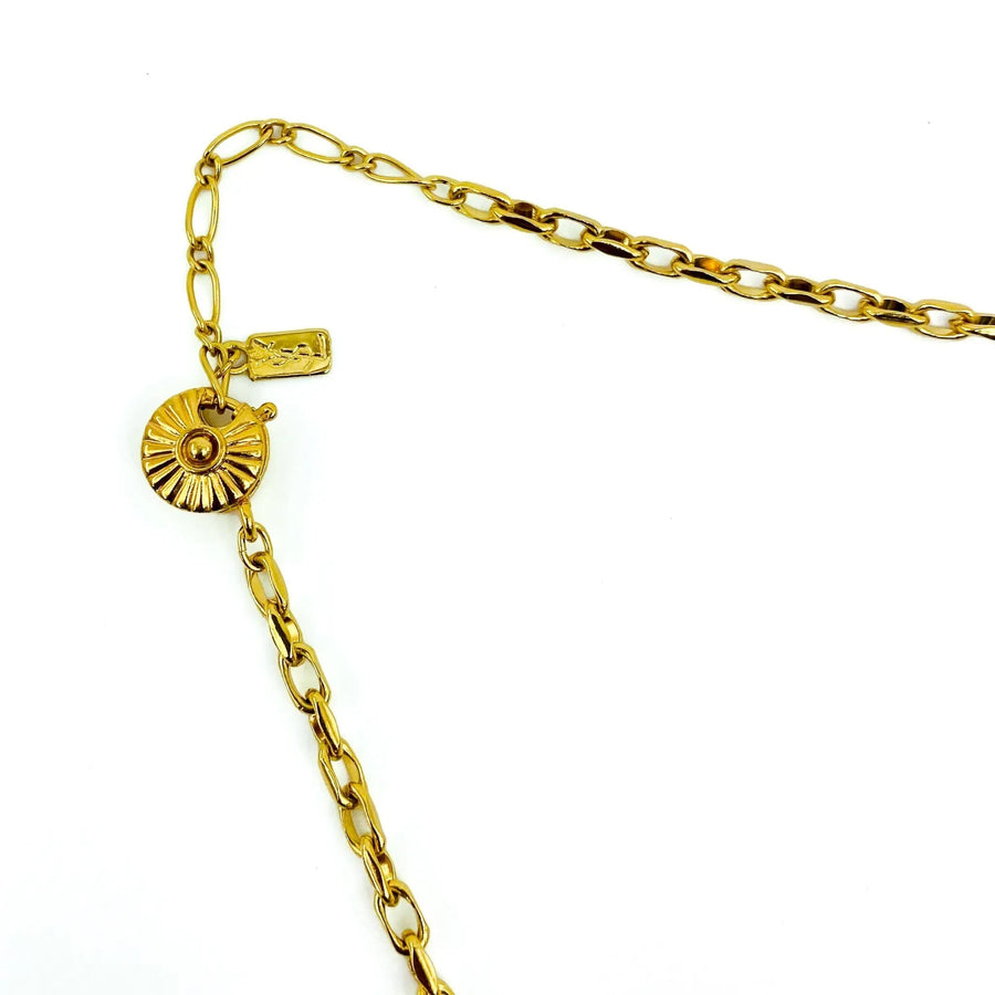 Vintage Yves Saint Laurent YSL Necklace 1990s Necklaces Jagged Metal 