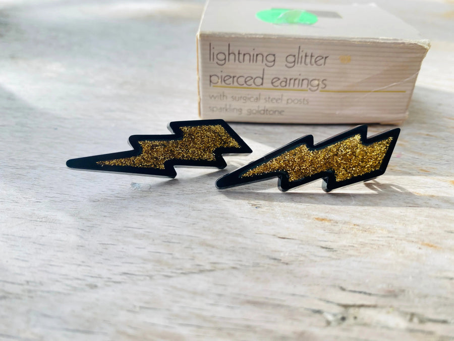 Vintage Ziggy Stardust 1970s Earrings, for pierced ears Earrings Jagged Metal 