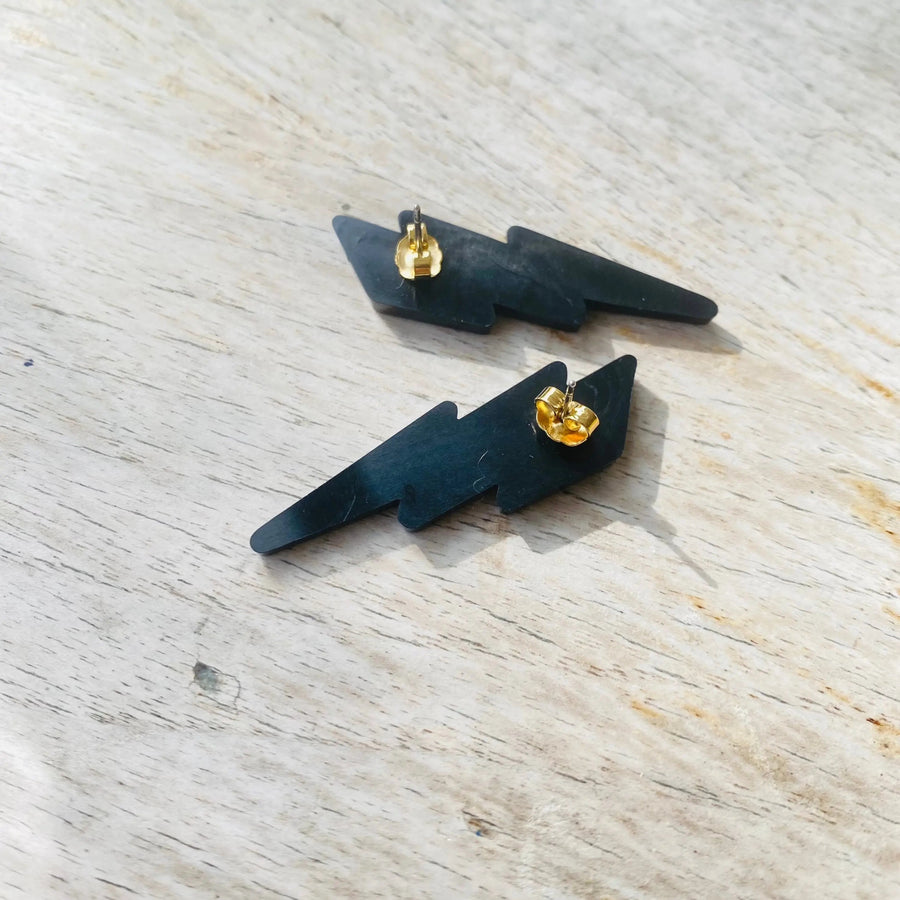 Vintage Ziggy Stardust 1970s Earrings, for pierced ears Earrings Jagged Metal 