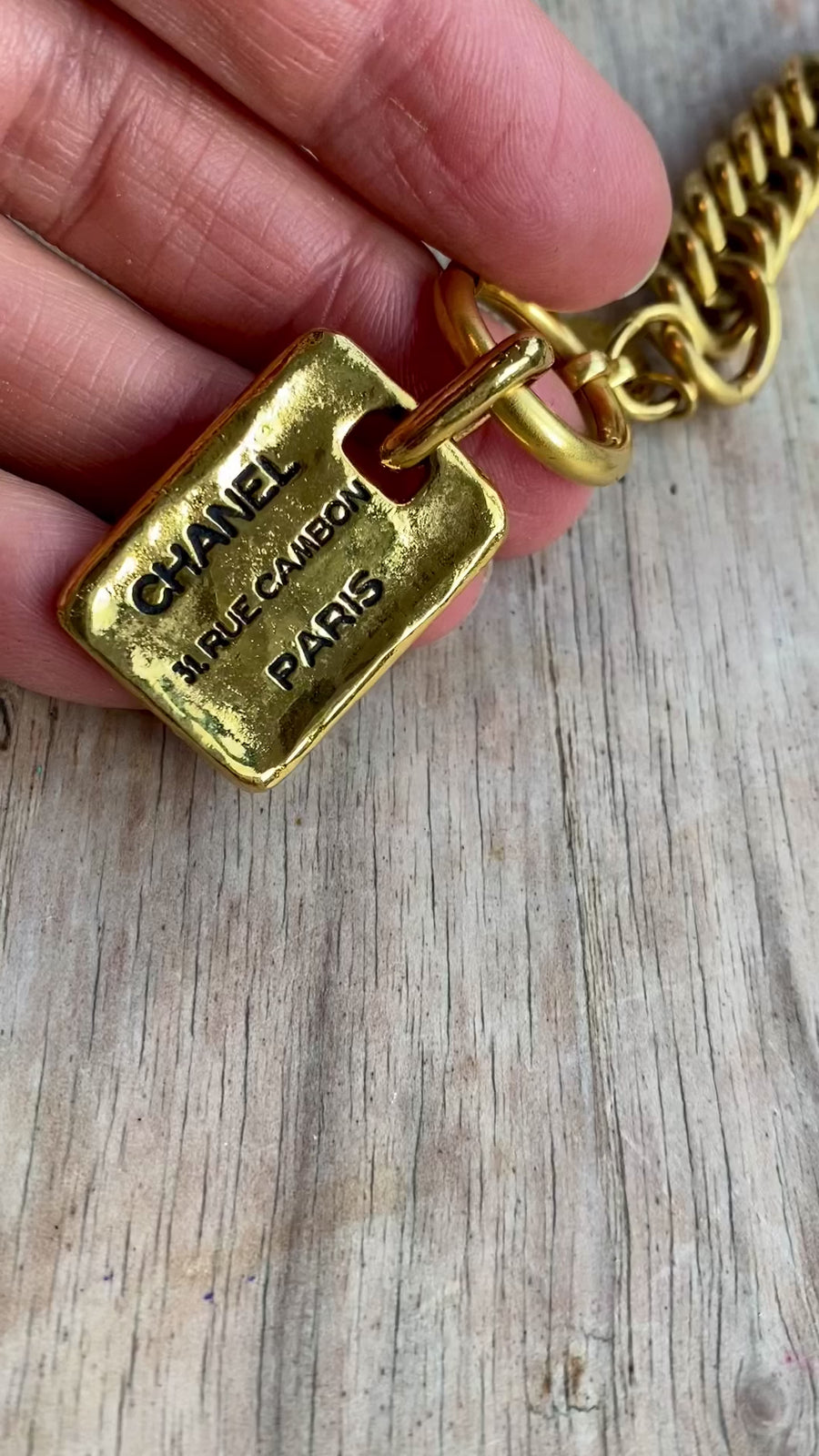 Chanel vintage 1990s dog tag bracelet