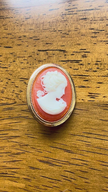 Vintage Cameo Brooch, 1970s