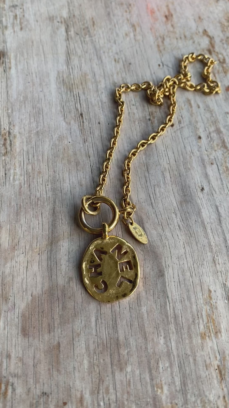 Vintage Chanel Necklace 1980s Gold Plated Pendant