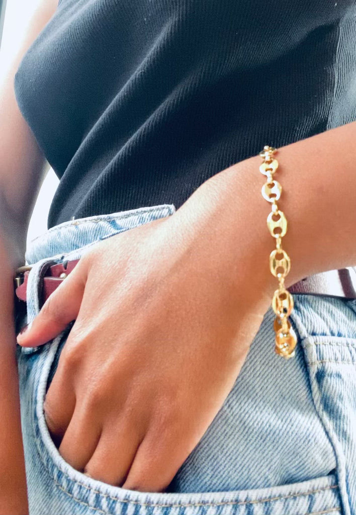 Vintage Givenchy Gold Plated Bracelet 1980s - JAGGED METAL - DESIGNER VINTAGE JEWELLERY
