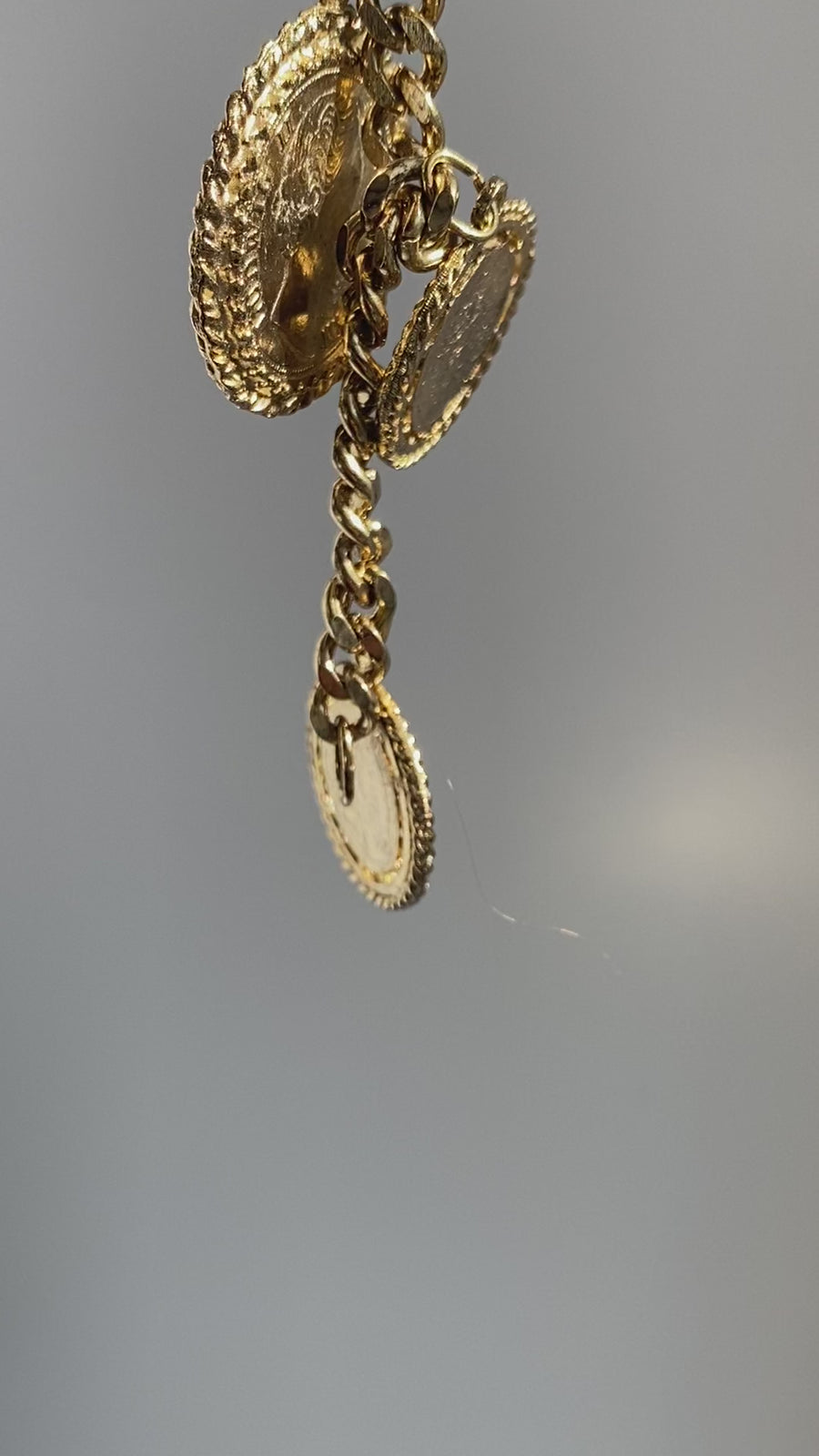 Vintage 1980s Charm Bracelet - 18 Carat Gold Vintage Deadstock Bracelet Jagged Metal  