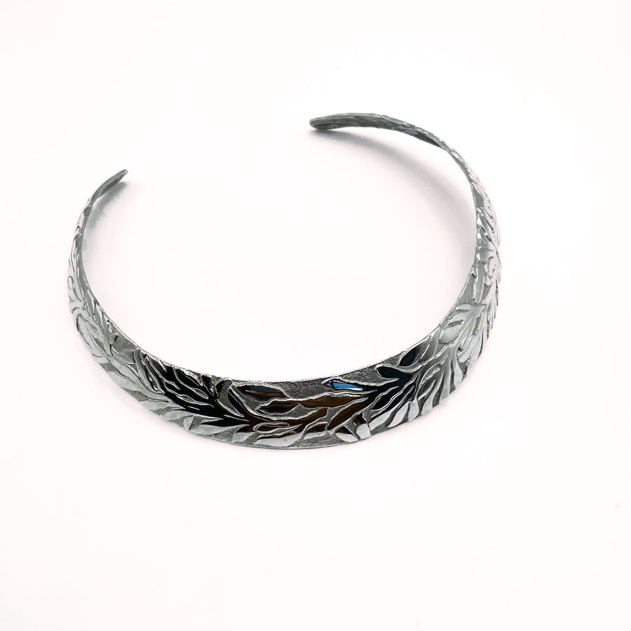Vintage Lanvin Silver Plated Necklace 1980s Necklaces Jagged Metal 