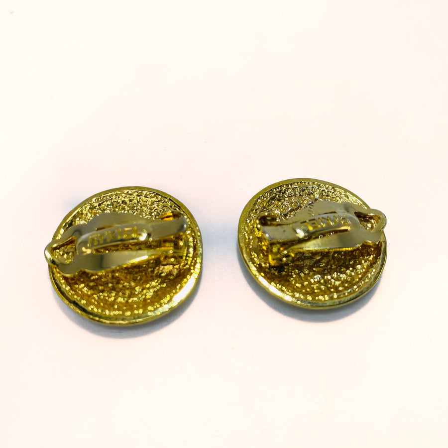 Vintage Sonia Rykiel Gold Plated Clip On Earrings 1980s Earrings Jagged Metal 