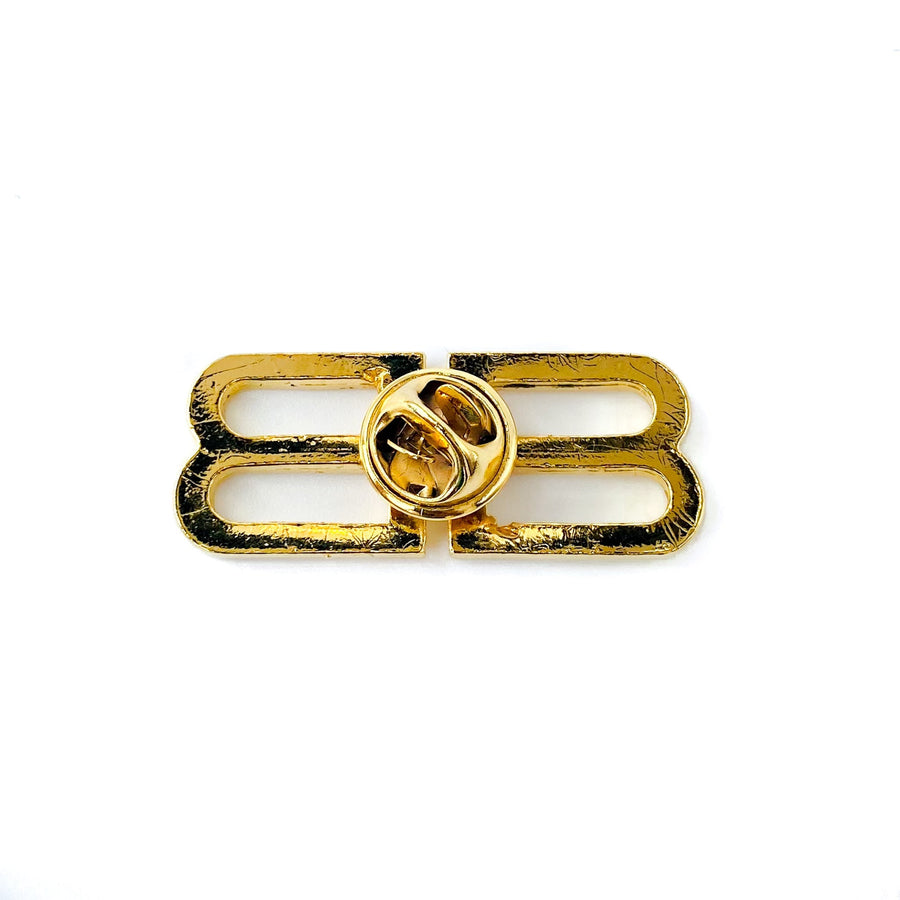 Vintage Balenciaga Gold Plated Pin Brooch 1990s Brooches & Lapel Pins Jagged Metal 