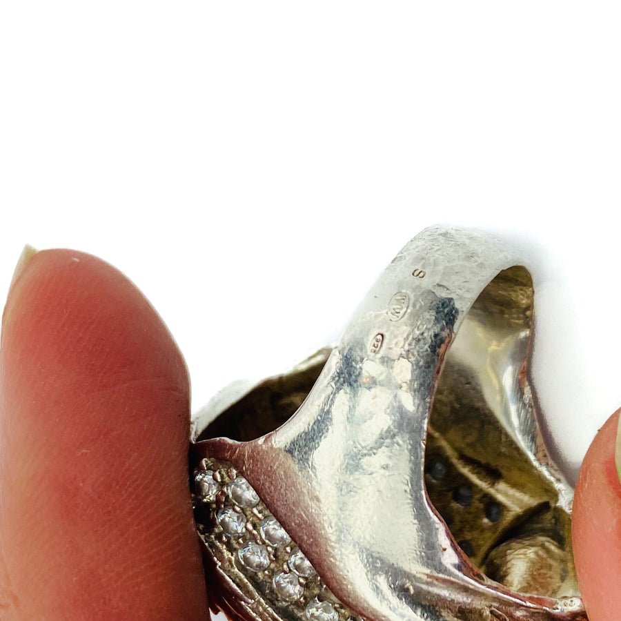Vivienne Westwood Sterling Silver Skull Ring Rings Jagged Metal 