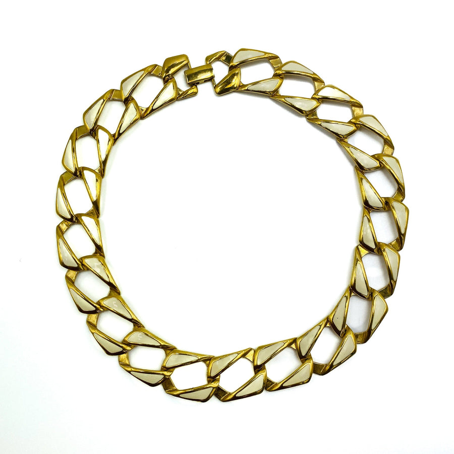 Vintage Napier Gold Plated Necklace 1980s Necklace Jagged Metal 