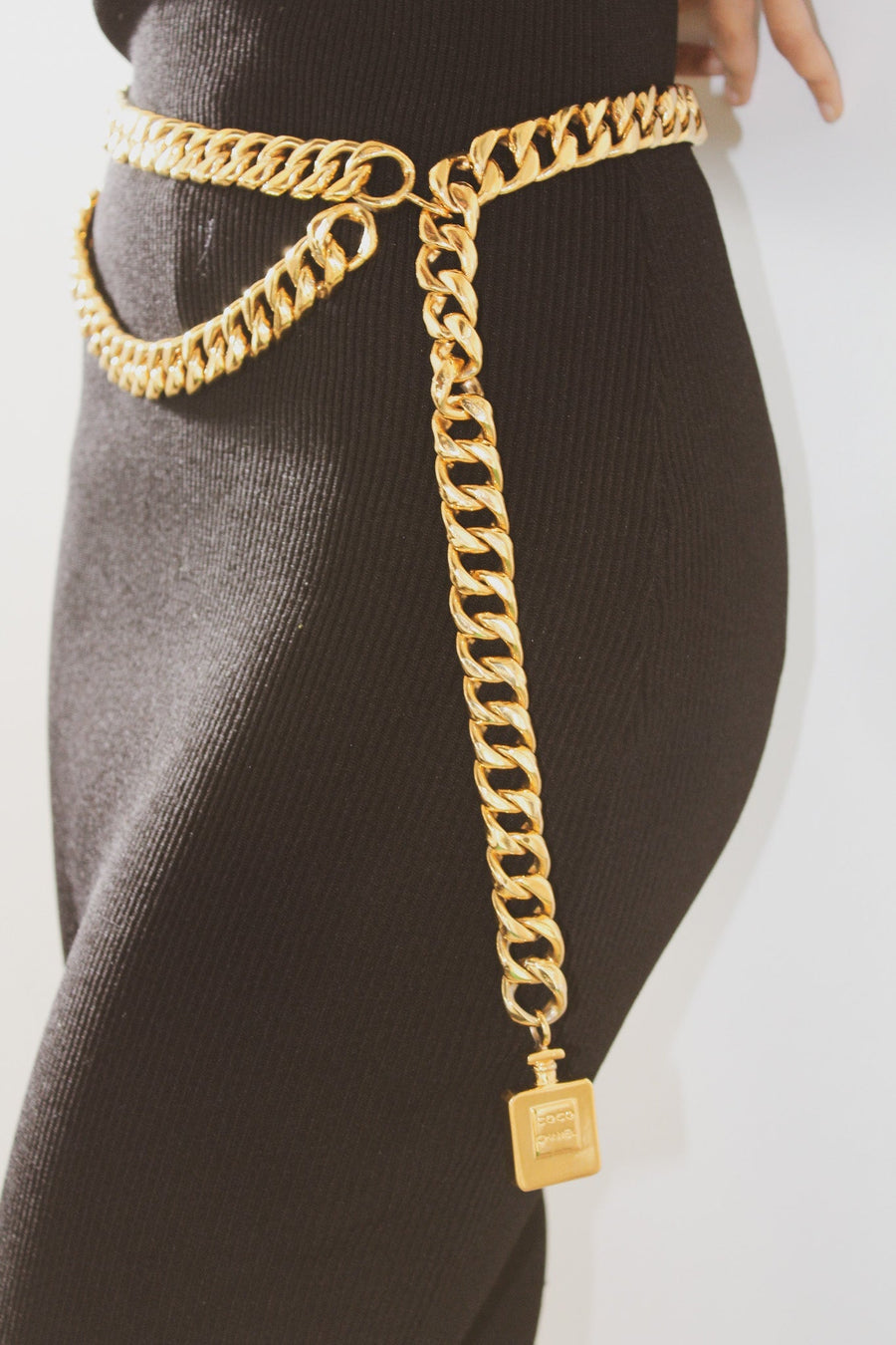 Vintage Chanel Chain Belt 1990s - Coco Chanel No 5 Belts Jagged Metal 