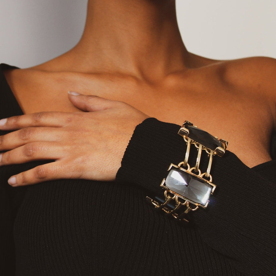 Versace Bracelet - Preloved Statement Cuff Bracelet Jagged Metal 