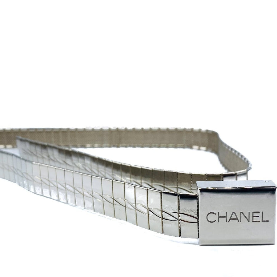 Vintage Chanel Belt 1990s - Autumn Winter 1998 Collection Silver Plated belts Jagged Metal 
