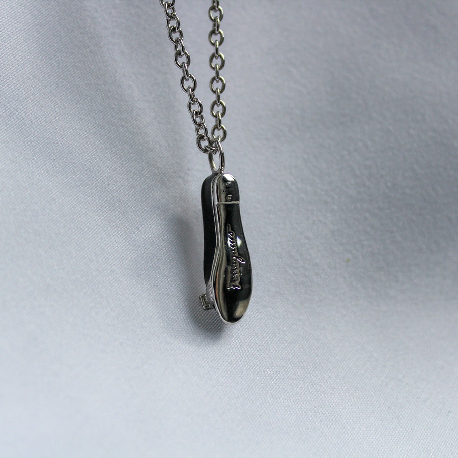 Salvatore Ferragamo Ballet Pump Pendant Necklace - Silver Plated Necklaces Jagged Metal 