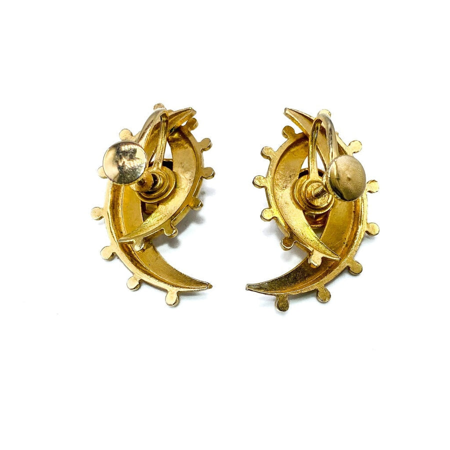 1930s Vintage Art Deco Earrings Earrings Jagged Metal 