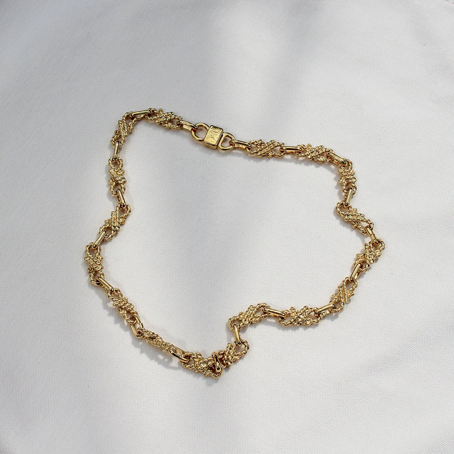 Vintage Celine Necklace 1980s Chain Necklaces Jagged Metal 