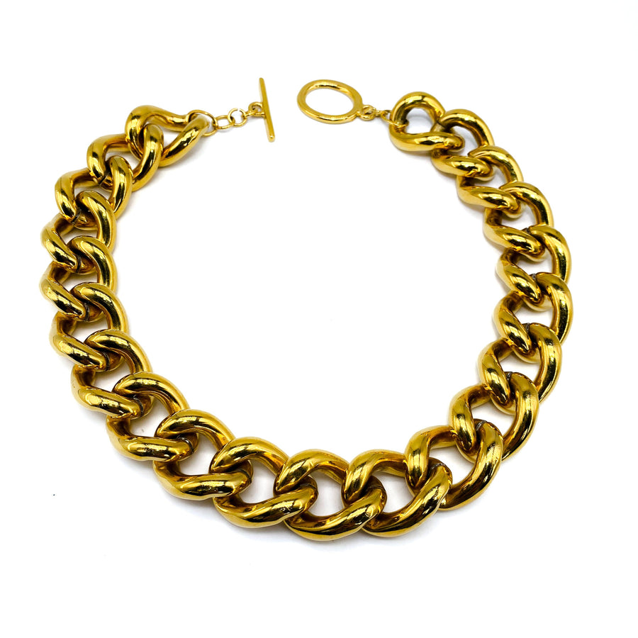 Rita Frascione 1980s Vintage Chunky Chain Necklace Necklace Jagged Metal 