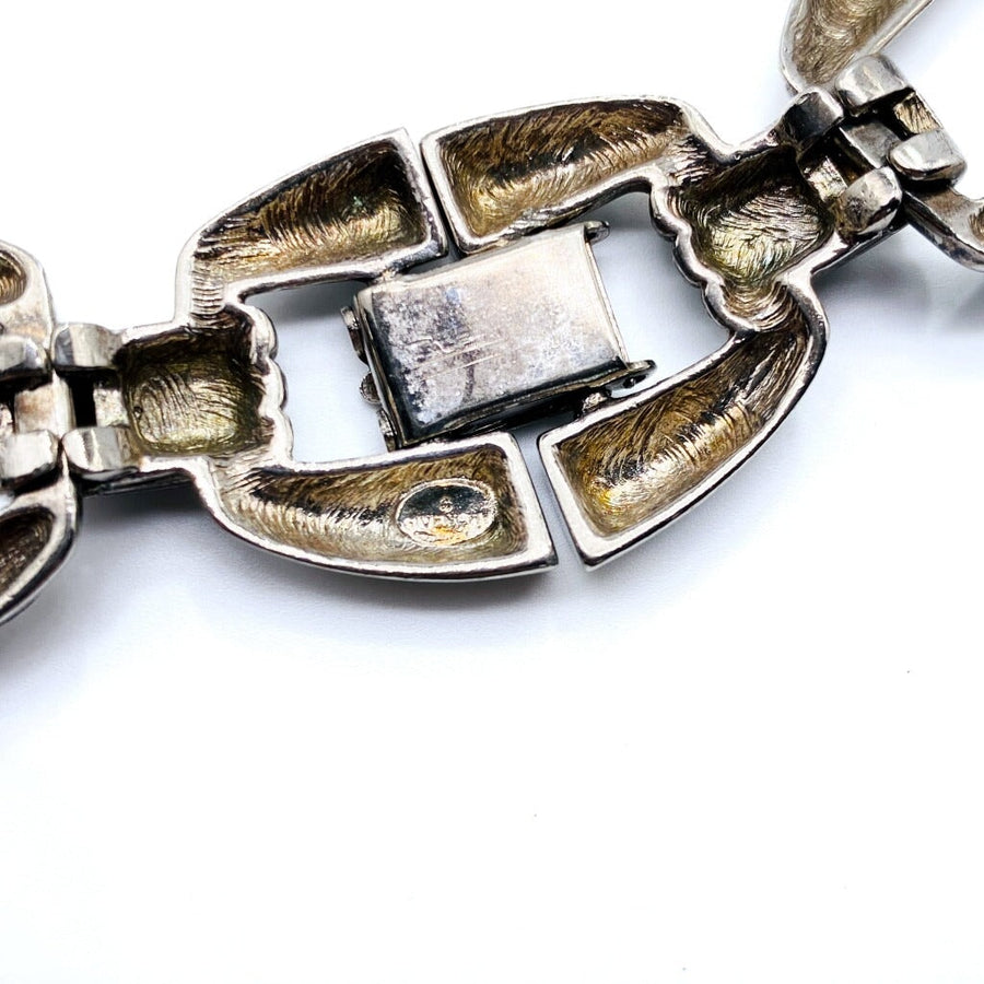 Givenchy 1980s Vintage Collar Necklace Silver Plated Necklaces Jagged Metal 