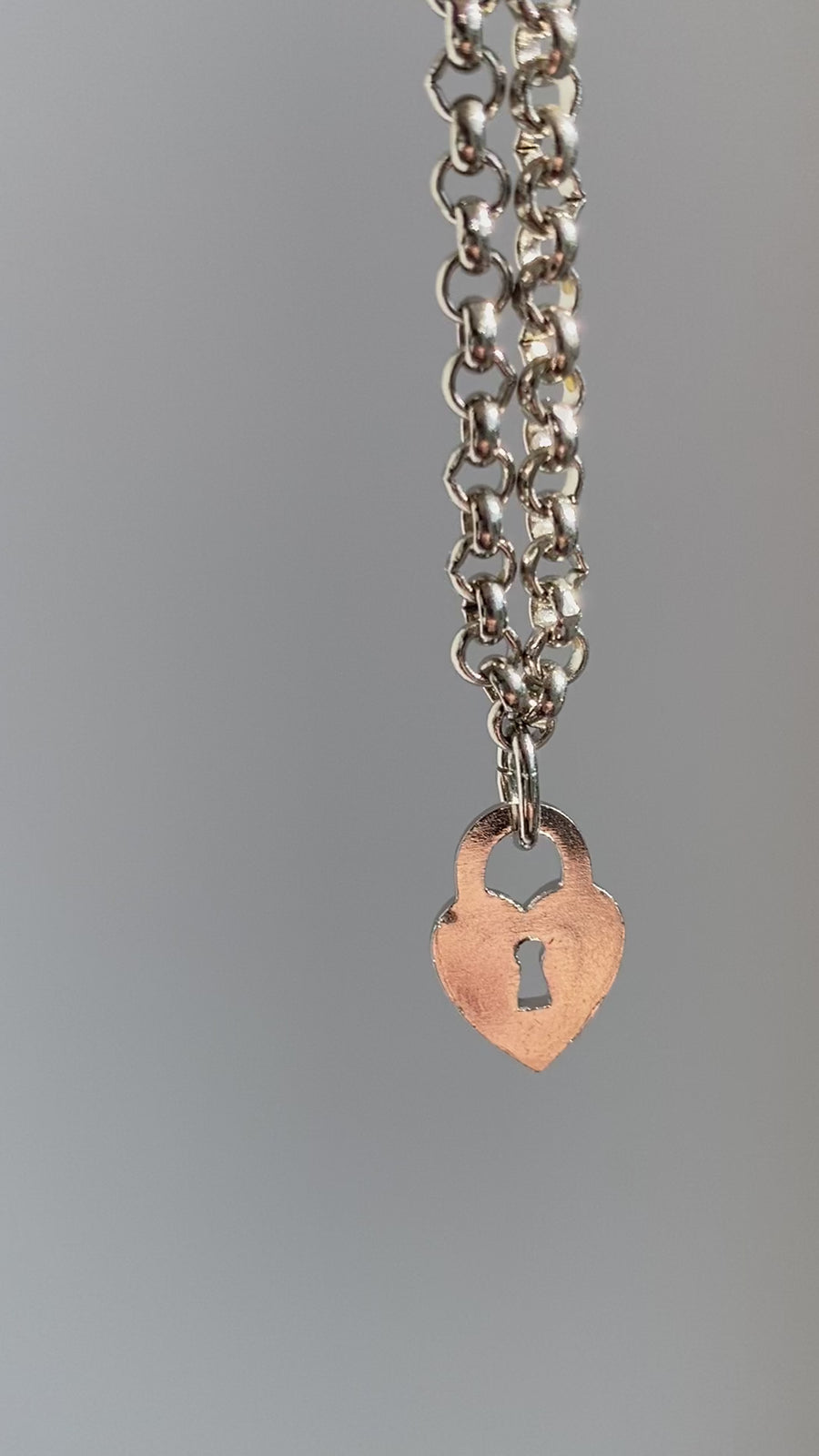 Vintage 1990s Padlock Necklace - Silver Plated Vintage Deadstock Necklace Jagged Metal  