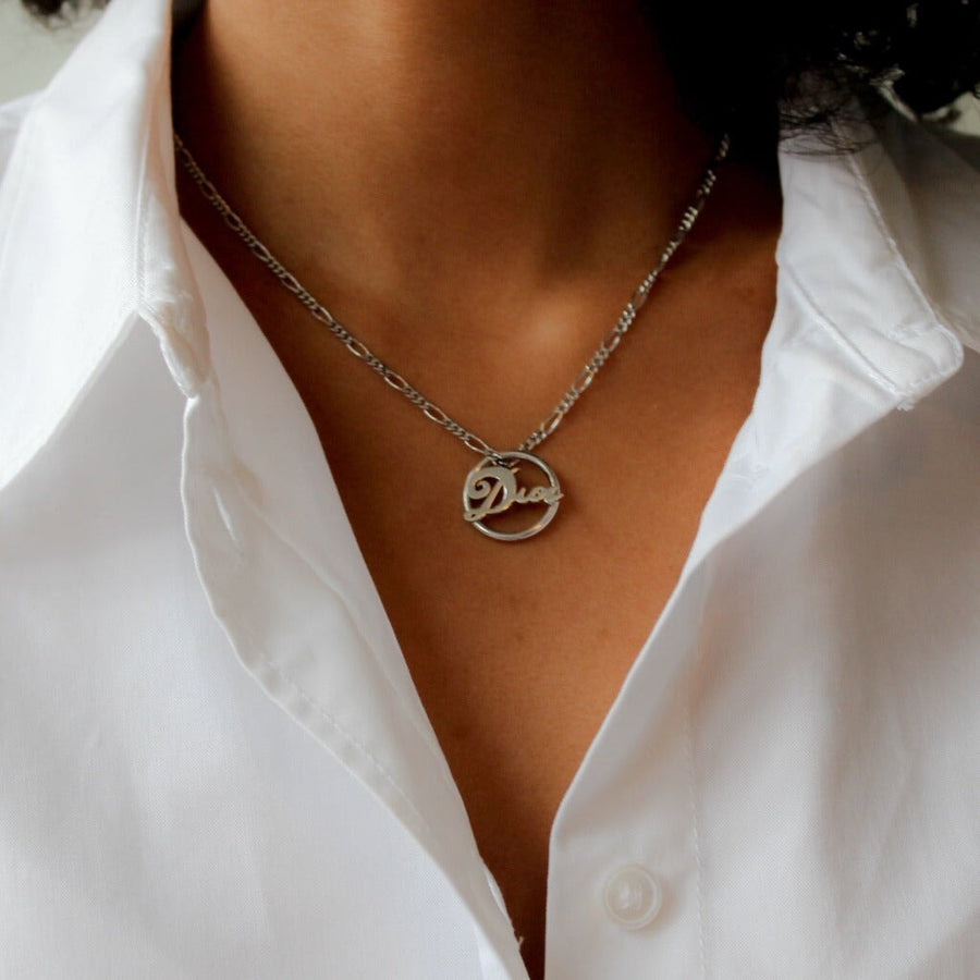 Vintage Dior Necklace Y2K - Silver Plated Necklaces Jagged Metal 