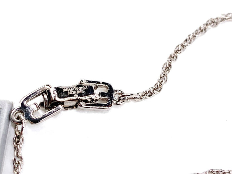 Vintage Givenchy Necklace 1980s Silver Plated Necklace Jagged Metal 